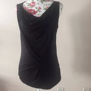 Michael Kors drape neck blouse with rucking in M